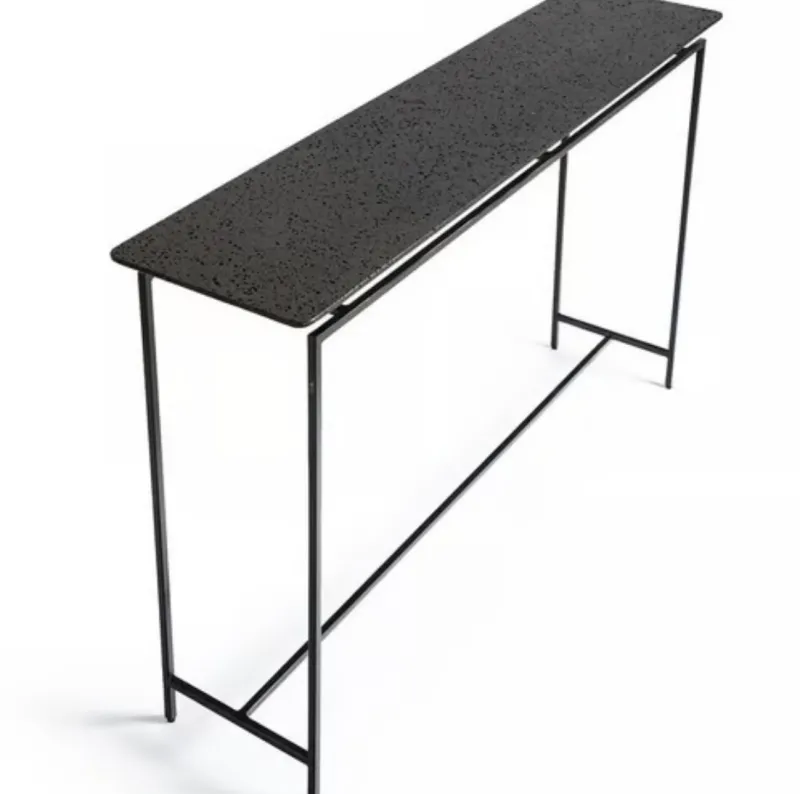 Pamono Oréko Rectangular Lava Stone and Metal Console Table by AM.PM, 2010s> Console Tables