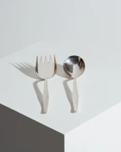 Pamono Orly Serving Cutlery in Metal from Christofle, 1970s, Set of 2><noscript><img width=