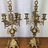 Pamono Ornate Brass Candleholders, Set of 2> Candleholders