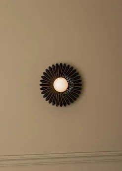 Clearance Pamono Ostro Black Ceramic Wall Sconce by Simone & Marcel