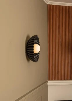 Clearance Pamono Ostro Black Ceramic Wall Sconce by Simone & Marcel
