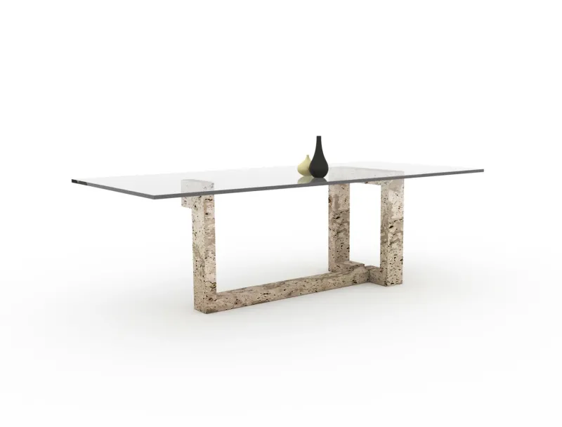 Hot Pamono Oteyza Dining Table in Italian Travertine Marble by Joaquín Moll for Meddel