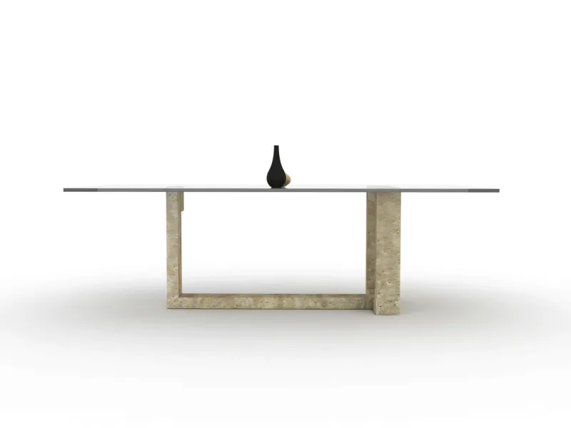 Hot Pamono Oteyza Dining Table in Italian Travertine Marble by Joaquín Moll for Meddel