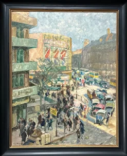Discount Pamono Otto Antoine, Berlin, Potsdamer Tor 1930 mit vielen Personen und Autos, Signed