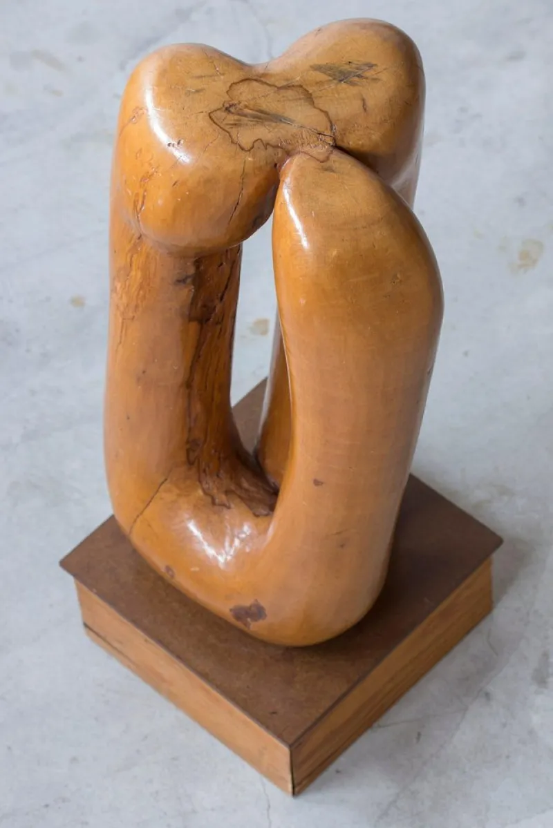 Hot Pamono Otto Baagøe Nielsen, Organic Sculpture, Birch with Pine and Bakelite Base
