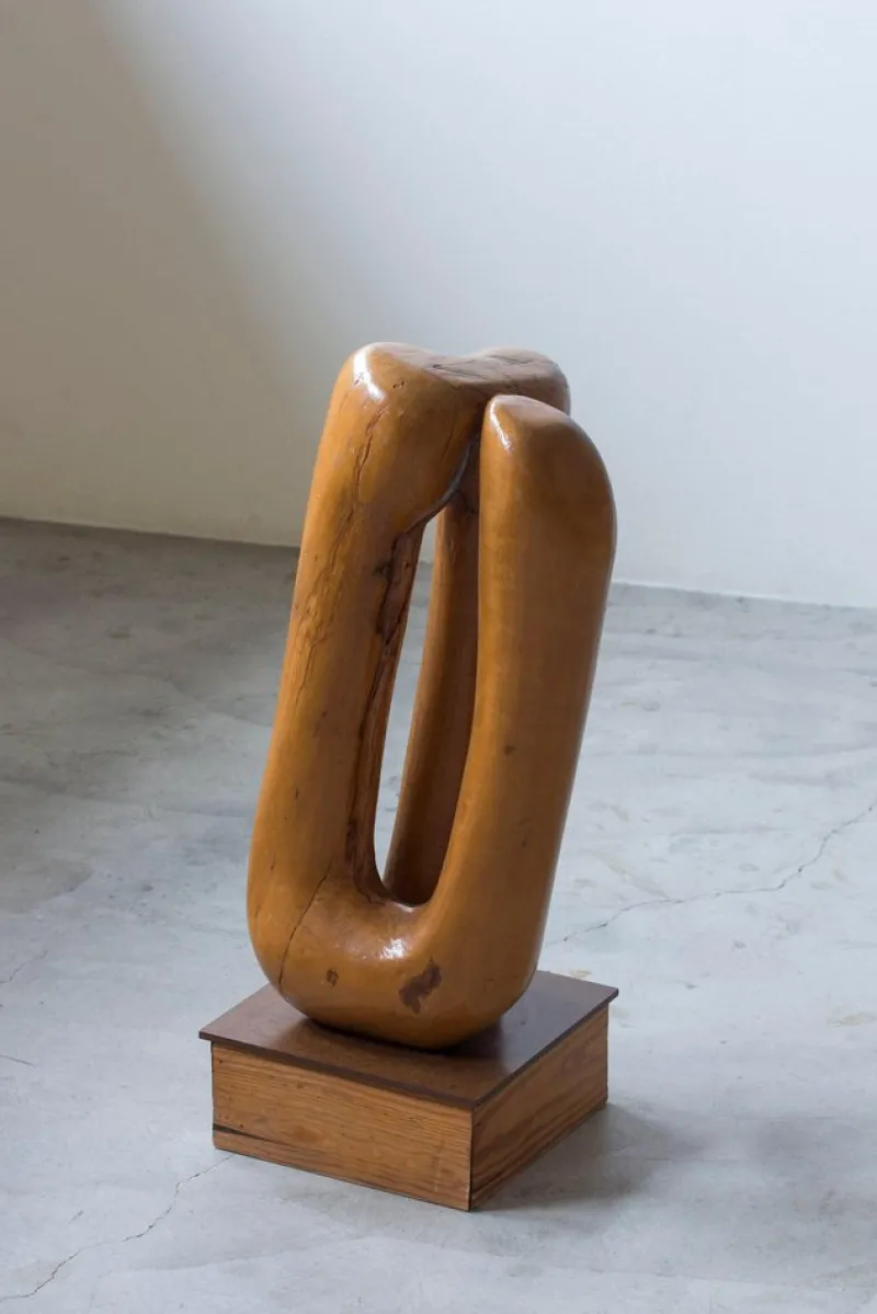 Hot Pamono Otto Baagøe Nielsen, Organic Sculpture, Birch with Pine and Bakelite Base