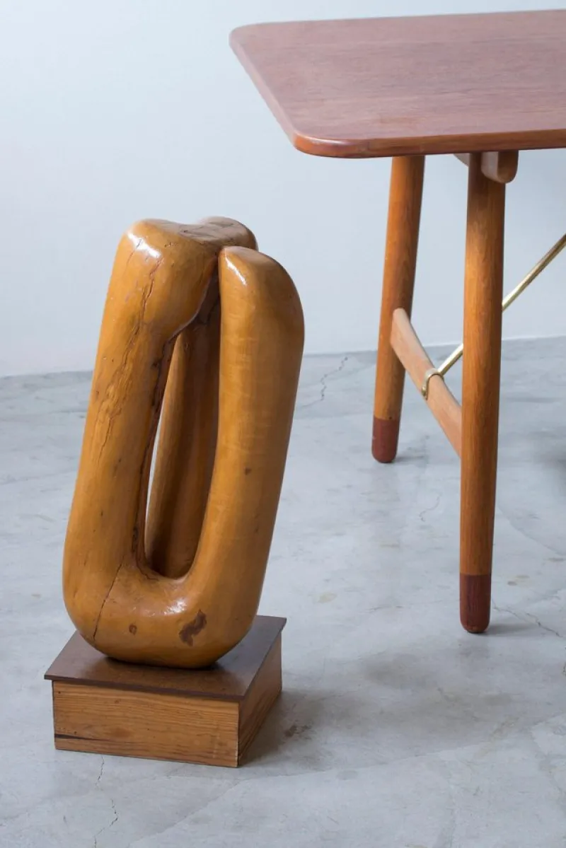 Hot Pamono Otto Baagøe Nielsen, Organic Sculpture, Birch with Pine and Bakelite Base