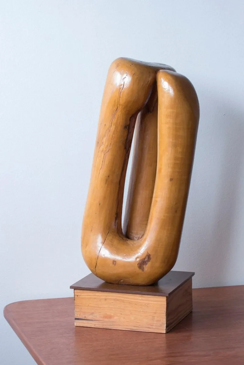 Hot Pamono Otto Baagøe Nielsen, Organic Sculpture, Birch with Pine and Bakelite Base