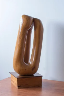 Hot Pamono Otto Baagøe Nielsen, Organic Sculpture, Birch with Pine and Bakelite Base