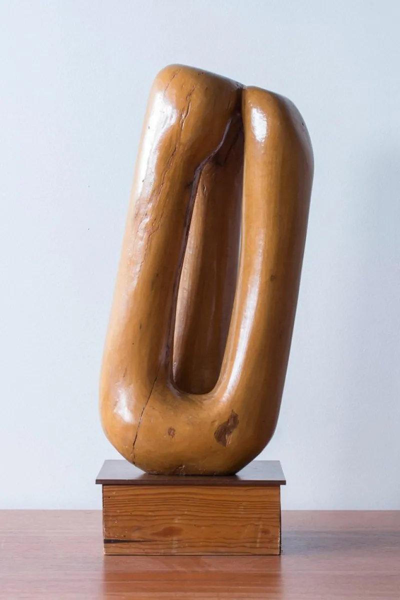 Hot Pamono Otto Baagøe Nielsen, Organic Sculpture, Birch with Pine and Bakelite Base