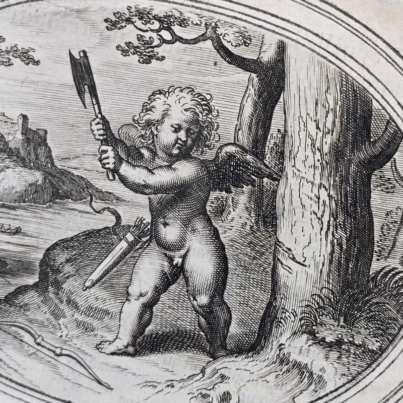 Sale Pamono Otto van Veen, Amorvm Emblemata, 1608, Engravings, Framed, Set of 2