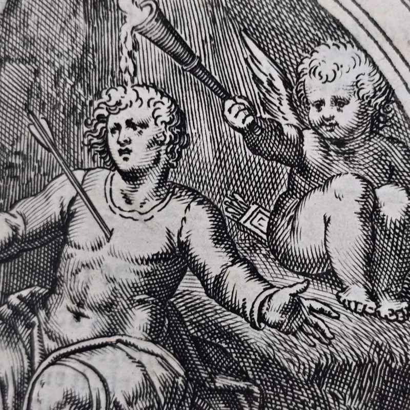 Sale Pamono Otto van Veen, Amorvm Emblemata, 1608, Engravings, Framed, Set of 2