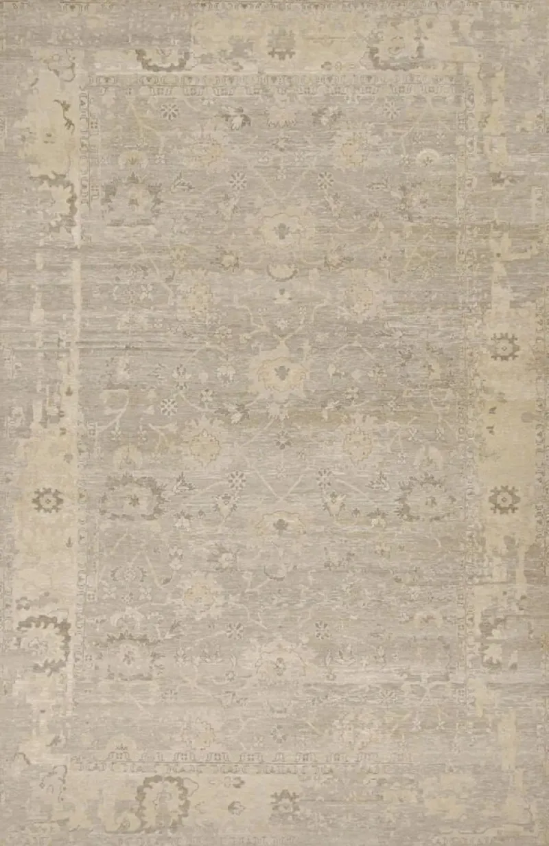 New Pamono Oushak Style Rug with Floral Pattern from R&K Principal Jahanshah Nazmiyal