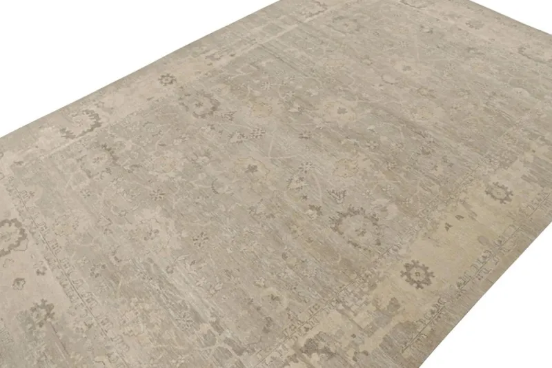 New Pamono Oushak Style Rug with Floral Pattern from R&K Principal Jahanshah Nazmiyal