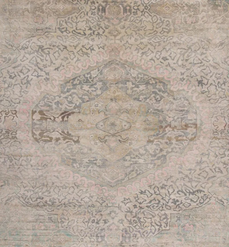 Pamono Oushak Style Rug with Polychromatic Patterns from R&K Principal Jahanshah Nazmiyal> Carpets & Textiles|Carpets & Textiles