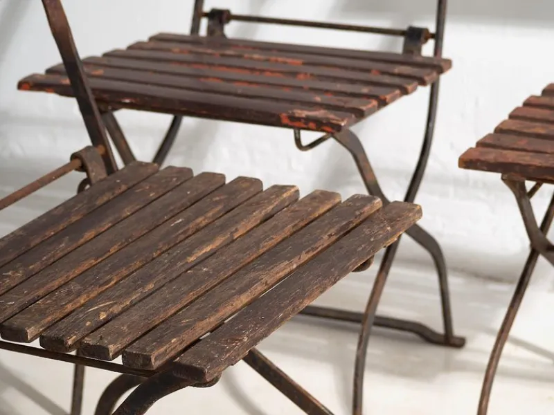 Pamono Outdoor Chairs, 1920s, Set of 3> Garden Seating
