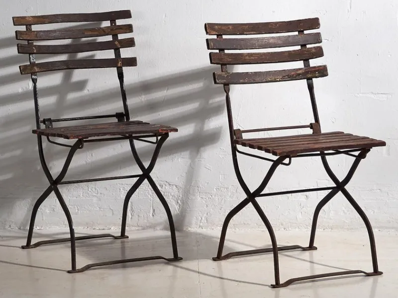 Pamono Outdoor Chairs, 1920s, Set of 3> Garden Seating