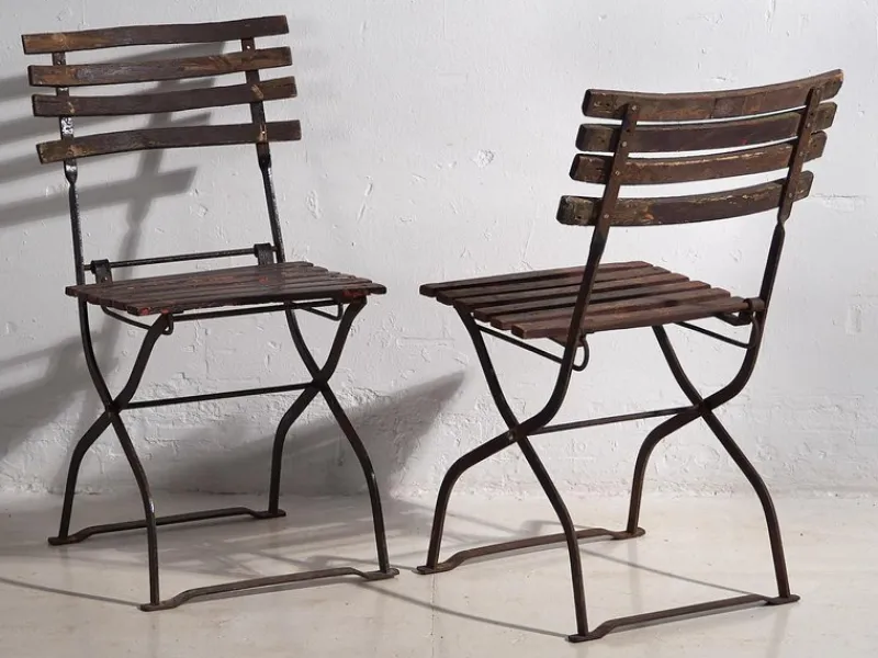 Pamono Outdoor Chairs, 1920s, Set of 3> Garden Seating