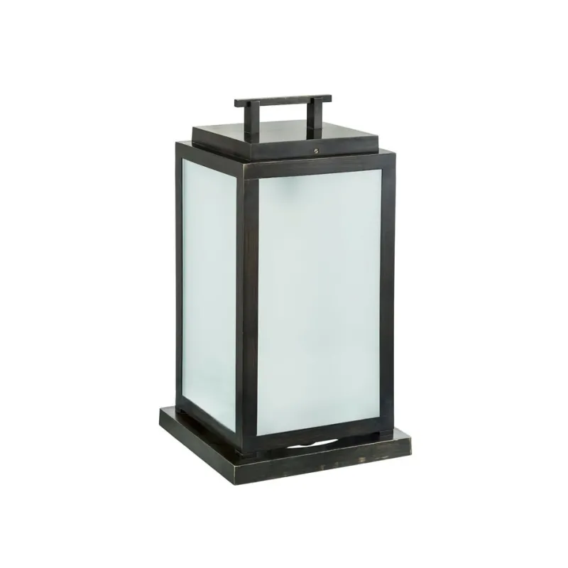 Pamono Outdoor Eden Lantern in Black Wax Brass with Satin Glass by Il Bronzetto> Garden Lighting|Garden Lighting