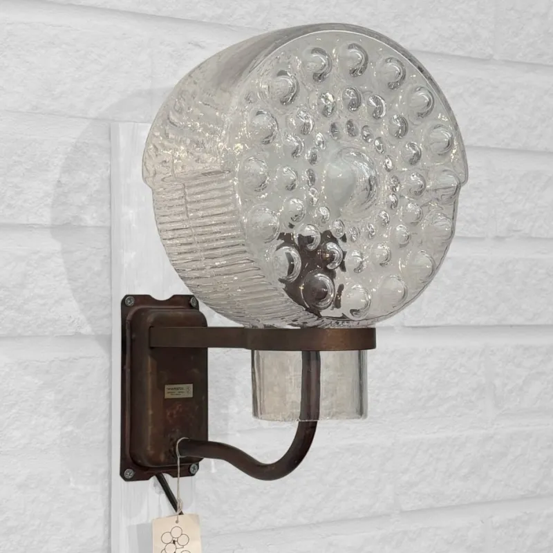 Clearance Pamono Outdoor Facade Lamp in Copper and Glass from Westal, Sweden, 1960s