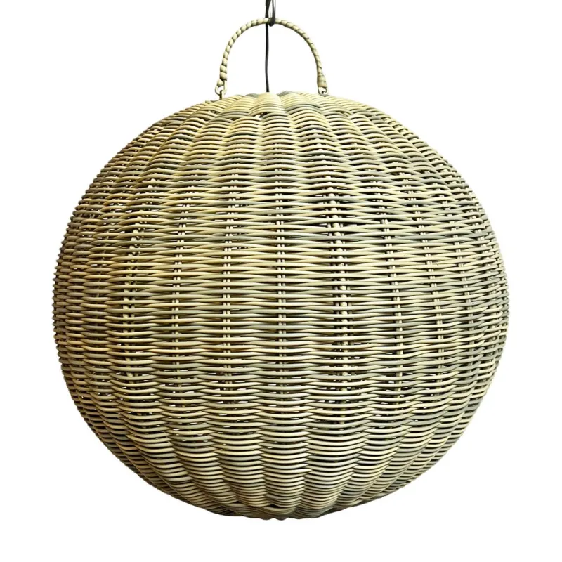 Pamono Outdoor Faux Rattan Globe Lantern, 2010s> Garden Lighting