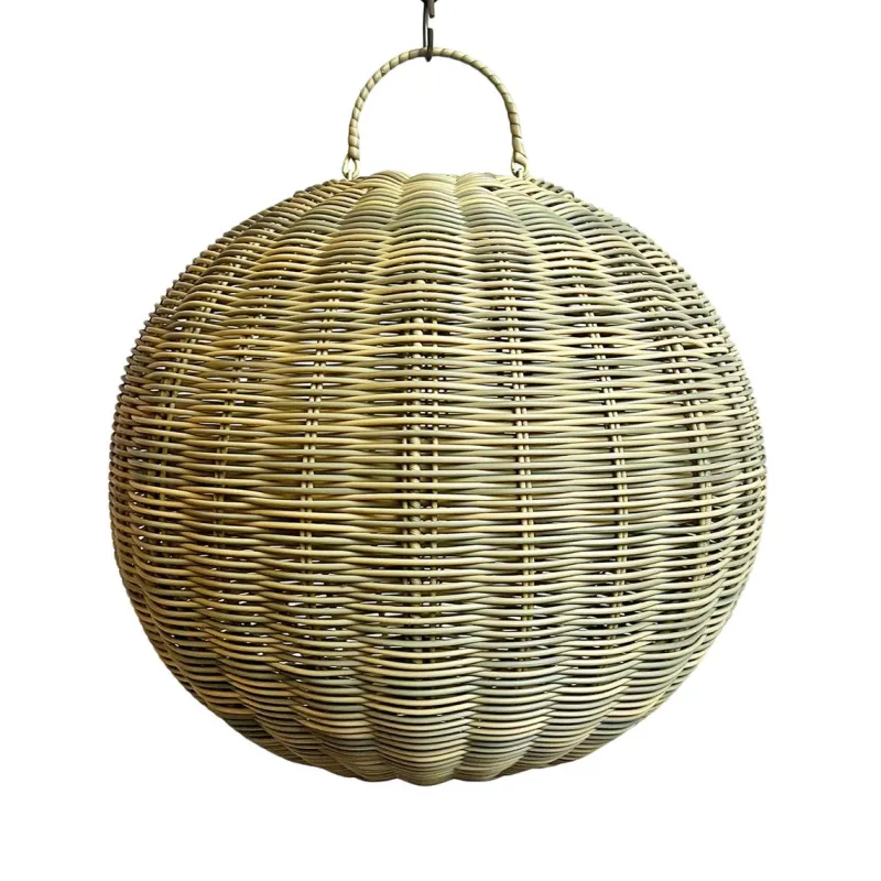 Hot Pamono Outdoor Faux Rattan Globe Lantern, 2010s
