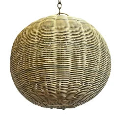 Hot Pamono Outdoor Faux Rattan Globe Lantern, 2010s