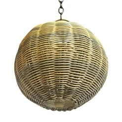 Pamono Outdoor Faux Rattan Globe Lantern, 2010s><noscript><img width=