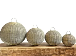 Pamono Outdoor Faux Rattan Globe Lantern, 2010s><noscript><img width=