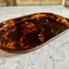 Outlet Pamono Oval Acrylic Serving Tray in Faux Tortoiseshell -Brass from Guzzini, Italy, 1970s