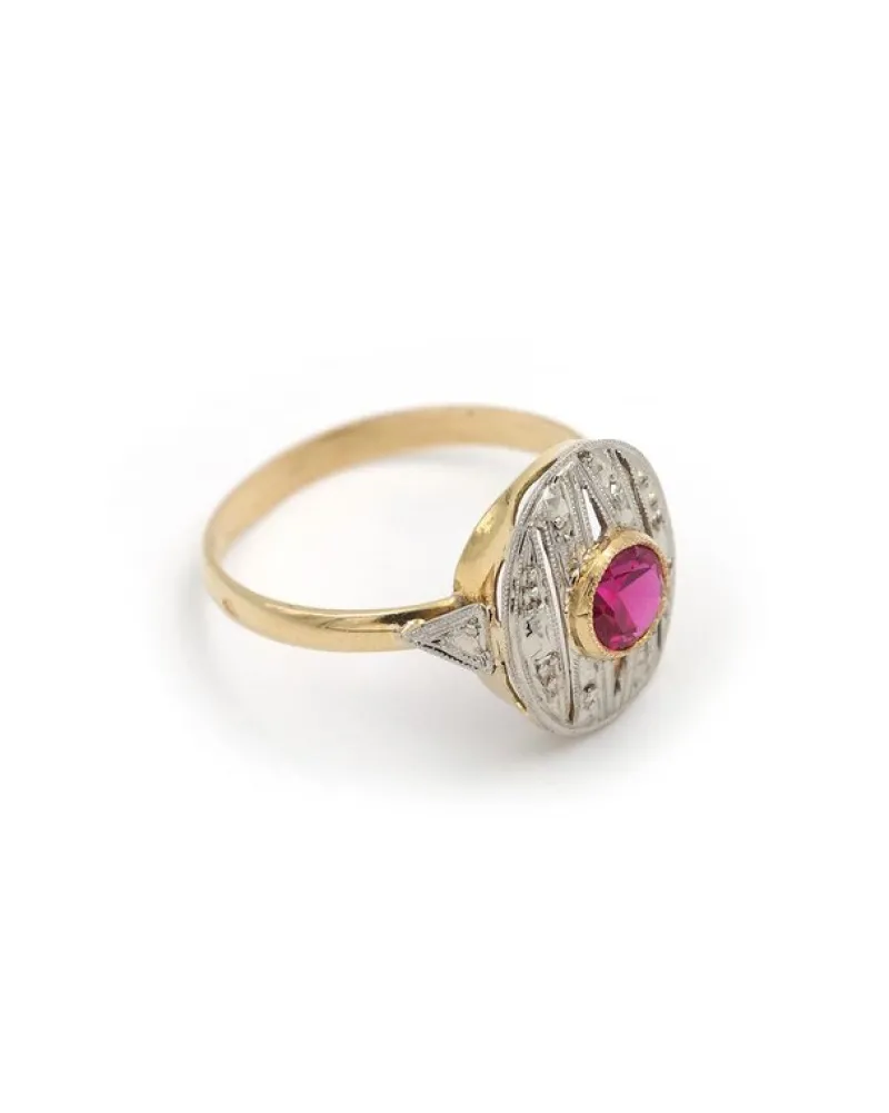 Pamono Oval Art Deco Ring> Rings
