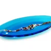 Clearance Pamono Oval Cascata C20 Aquamarine Murano Glass Plate by Veve Glass