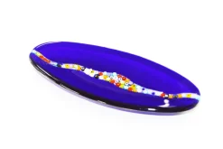 Pamono Oval Cascata C20 Cobalt Blue Murano Glass Plate by Birello> Decorative Plates