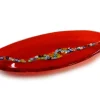 Online Pamono Oval Cascata C20 Red Murano Glass Plate from Veve Glass
