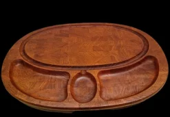 Online Pamono Oval Cutting Board or Serving Dish in Solid Teak from Digsmed, Denmark