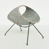 Pamono Oval Magazine Rack in Painted Woven Rattan by Campo e Graffi for Home Torino, Italy, 1956> Magazine Racks