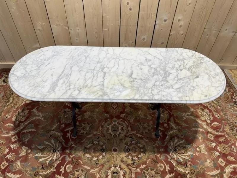 Pamono Oval Marble Bistro Table> Garden Tables