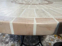 Outlet Pamono Oval Rubino Marble Mosaic Table from Egram