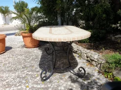 Outlet Pamono Oval Rubino Marble Mosaic Table from Egram