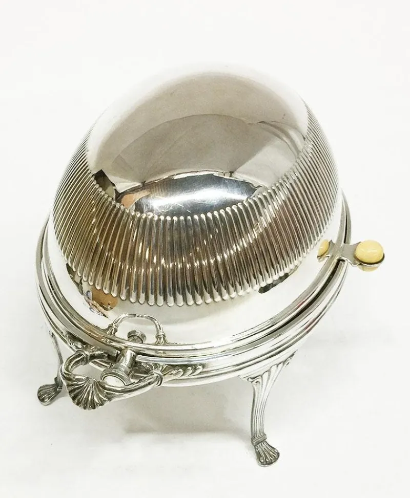 Pamono Oval Silver Plated Oyster Dish With Tilting Lid from Cooper Brothers Sheffield> Serving Dishes