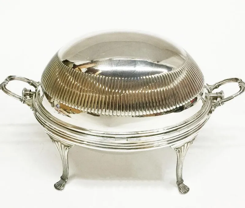 Pamono Oval Silver Plated Oyster Dish With Tilting Lid from Cooper Brothers Sheffield> Serving Dishes