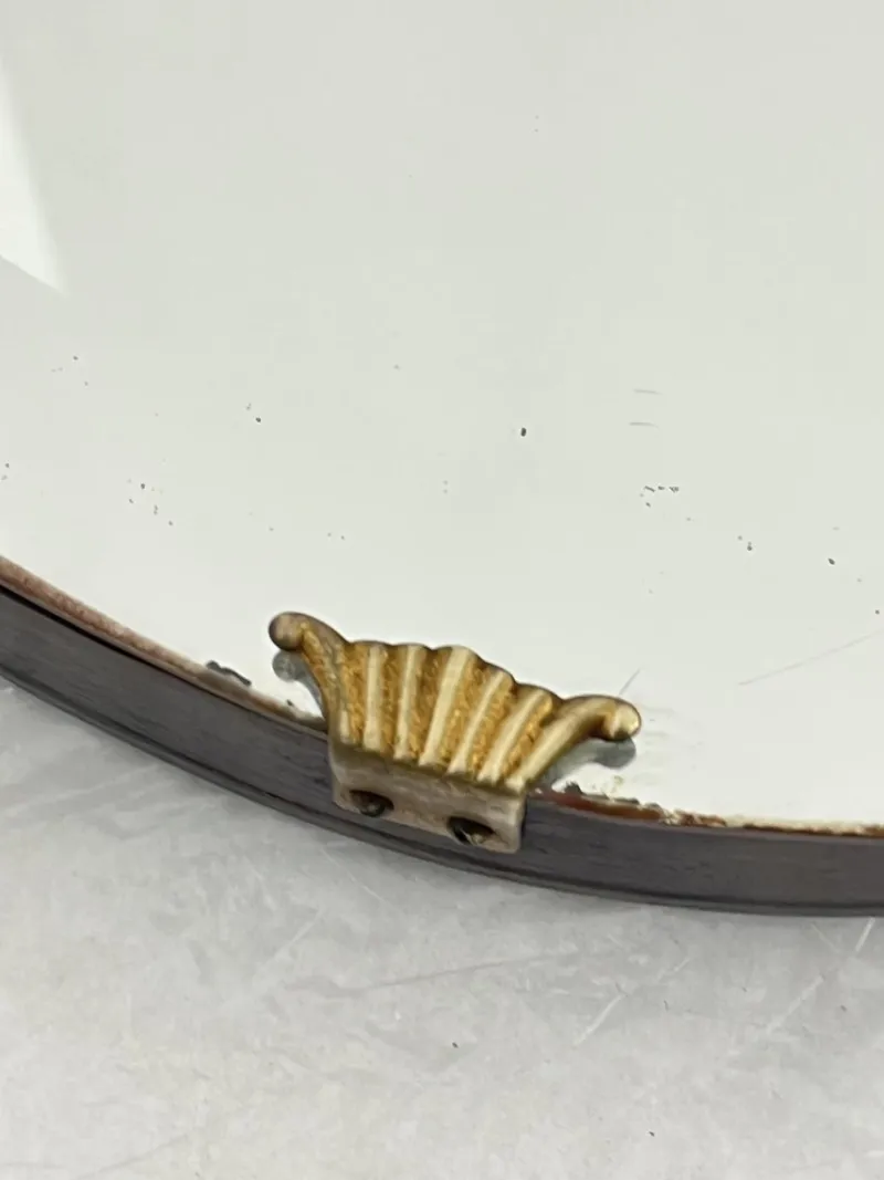 Pamono Oval Wall Mirror with Brass Shell Inserts in the style of Gio Ponti, 1960s> Mirrors