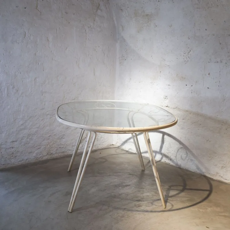 Online Pamono Oval-Shaped Garden Table in Wrought Iron by Gio Ponti, 1950s