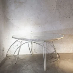 Online Pamono Oval-Shaped Garden Table in Wrought Iron by Gio Ponti, 1950s