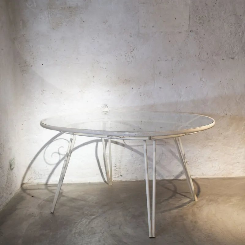 Online Pamono Oval-Shaped Garden Table in Wrought Iron by Gio Ponti, 1950s