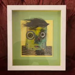 Clearance Pamono Ovidio Wain, Collage Composition, 1960s, Mixed Media on Panel, Framed