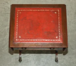 Pamono Oxblood Leather Extending Games Table from Bevan Funnell><noscript><img width=