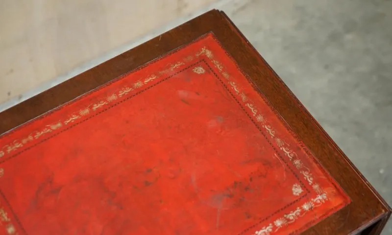 Pamono Oxblood Leather Extending Games Table from Bevan Funnell> Game Tables