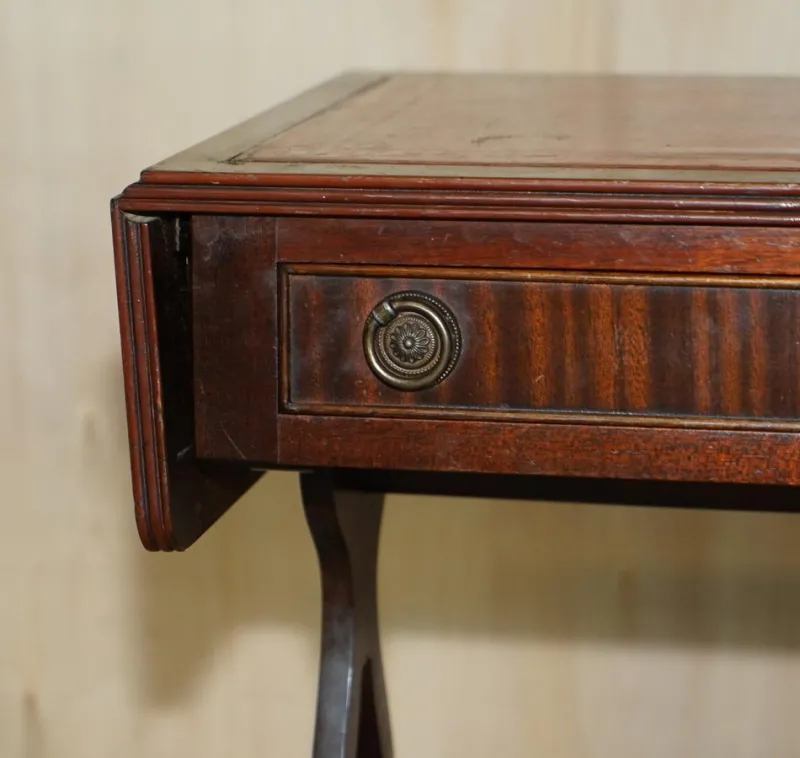 Pamono Oxblood Leather Extending Games Table from Bevan Funnell> Game Tables