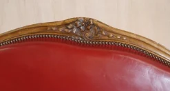 Pamono Oxblood Leather French Salon Armchairs & Sofa, Set of 3><noscript><img width=